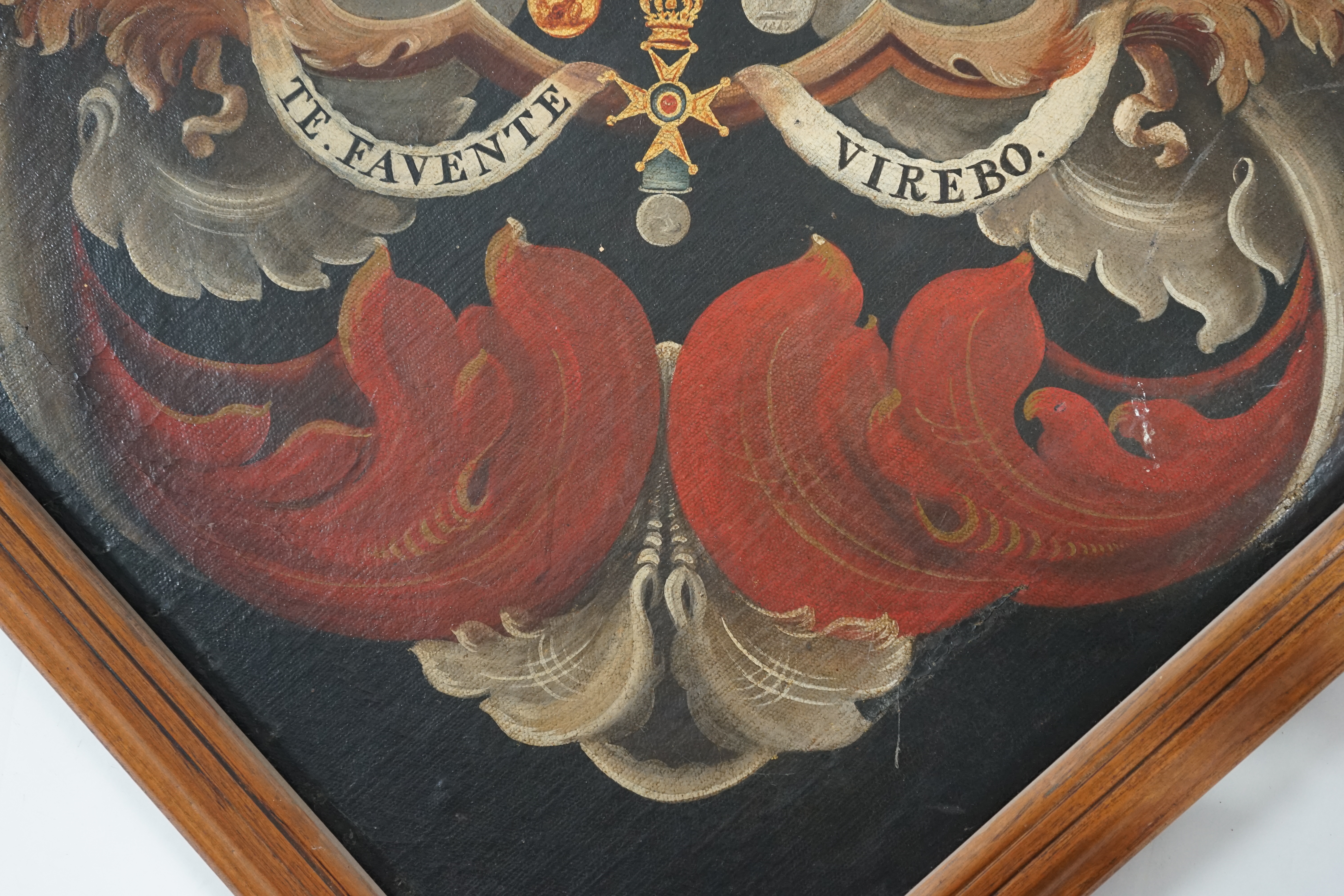 A William IV oil on canvas hatchment, bearing the arms of Sir Colquhoun Grant (1772-1835)